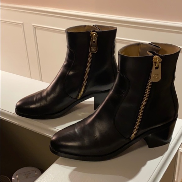 Chanel calf skin Booties with double zip - Picture 6 of 16